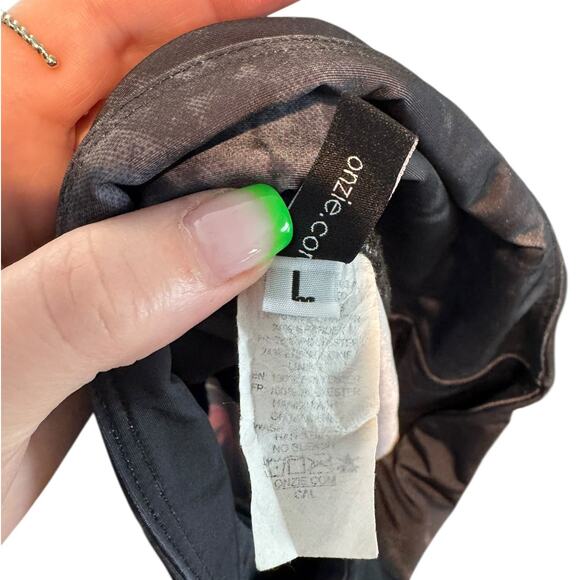 Onzie x Peloton Black Palm Print Leggings Large Cycling Gym Train Work‎ Out - Picture 6 of 7